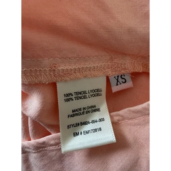 Cloth & Stone Shirred Fray Tie Neck Peach Sleeveless Top NWT Size‎ XS - Picture 8 of 9